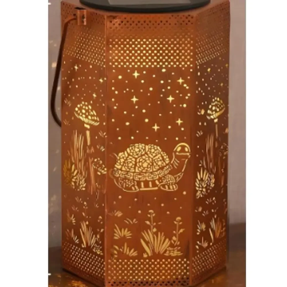 Turtle design Solar Lanterns Outdoor Waterproof Hanging Solar Lights Metal
